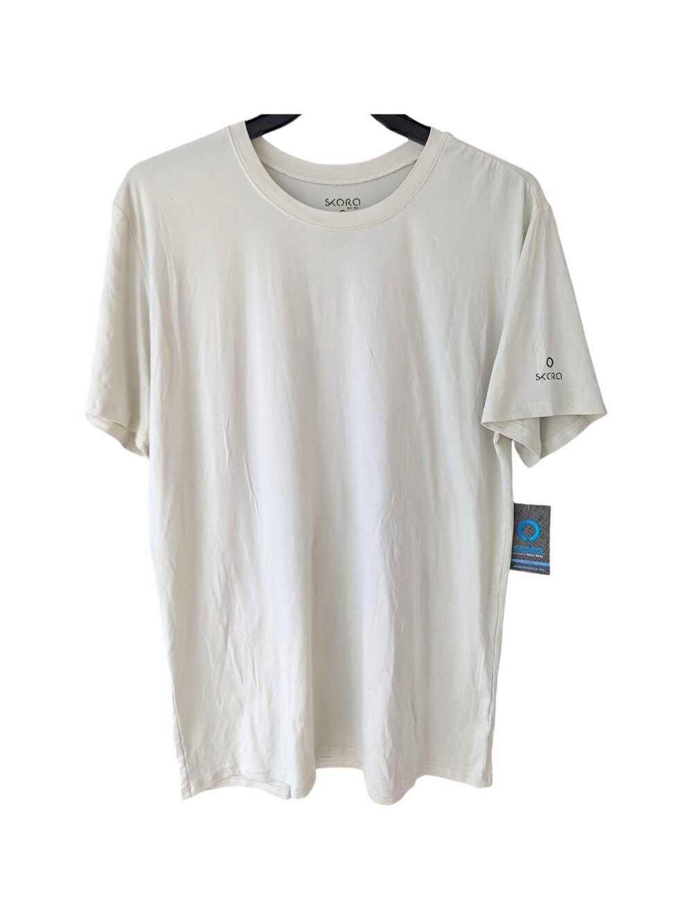 Skora Running NWT XL Off White Real Run Loungewear Active Stretch Tee 23x31.5